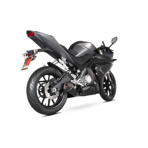 Scorpion Exhaust Yamaha YZF-R125 2014 - 2018 Serket Taper Full System Carbon Fibre Sleeve